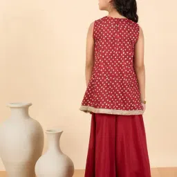 Stylobug Girls Maroon Printed Regular Fit Suit Set image 2