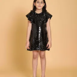 Piccolo Kids Black Embellished Regular Fit Dress image 2