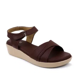 Trase Women's Brown Ankle Strap Wedges image 2