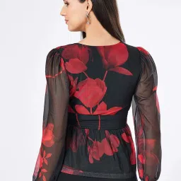 Honey by Pantaloons Black & Red Printed Top image 2