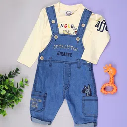 V-Mart Infant Boys Printed Round Neck Dungarees-image-84