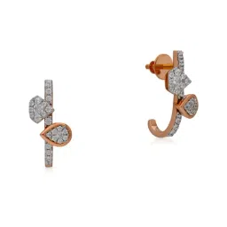 Malabar Gold and Diamonds BIS Hallmark 18k Rose Gold Diamond Hoop Earrings-picture-28