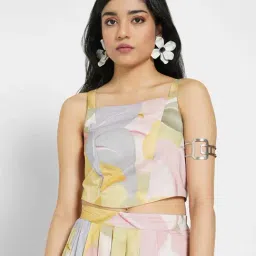 Akkriti By Pantaloons Yellow Cotton Regular Fit Printed Crop Top-image-20