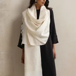 true browns TrueBrowns White Woven Stole image 2