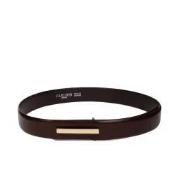 Carlton London Brown Leather Textured Casual Belt for Men image 2