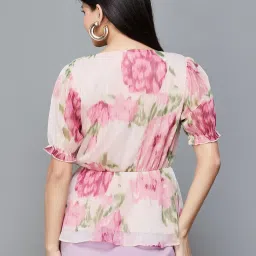 Code by Lifestyle Beige Printed Top image 2