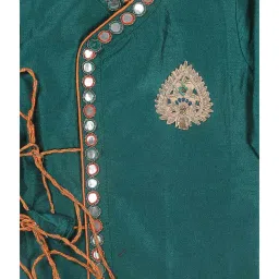 VASTRAMAY SISHU Teal Blue & Orange Embroidered Kurta Set image 5