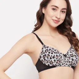 Clovia Grey Printed Full Coverage T-Shirt Bra image 4