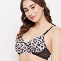 Clovia Grey Printed Full Coverage T-Shirt Bra image 3