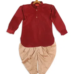 VASTRAMAY SISHU Golden & Maroon Printed Kurta Set image 3