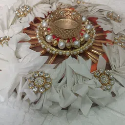 Sellplus Pink & White Rangoli Plate With Decorative T-light Holder image 3