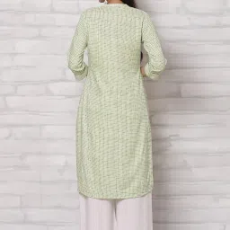 Rangriti Green Chequered Straight Kurta image 2