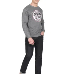 U.S. Polo Assn. Dark Grey Cotton Regular Fit Printed Sweatshirt image 5