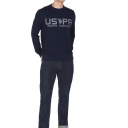 U.S. Polo Assn. Navy Blue Cotton Regular Fit Printed Sweatshirt image 5