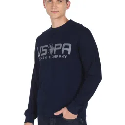 U.S. Polo Assn. Navy Blue Cotton Regular Fit Printed Sweatshirt image 3