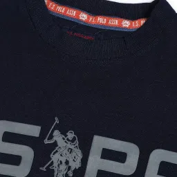 U.S. Polo Assn. Navy Blue Cotton Regular Fit Printed Sweatshirt image 4