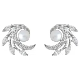 Kushal's Fashion Jewellery White Rhodium Polished Zircon Earrings for Women-picture-18