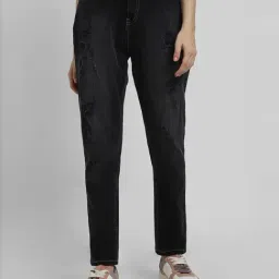 Forever 21 Black Cotton Mid Rise Jeans-picture-16