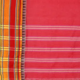 Kalakari India Red Cotton Woven Saree With Unstitched Blouse image 5