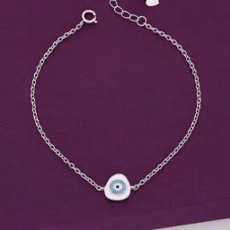 Kai Jewel Sterling Silver Chic Enamelled Evil Eye Bracelet for Women-picture-36