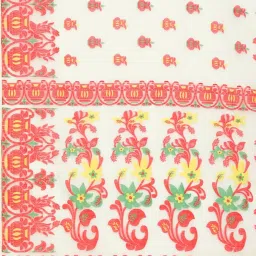 Kalakari India White & Red Cotton Woven Saree With Unstitched Blouse image 4