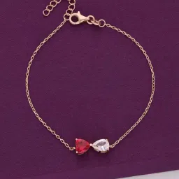 Kai Jewel Sterling Sliver Red Heart Rose Gold Bracelet for Women-picture-38