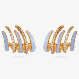 Kushal's Fashion Jewellery White Gold Polished Zircon Earrings for Women-picture-31