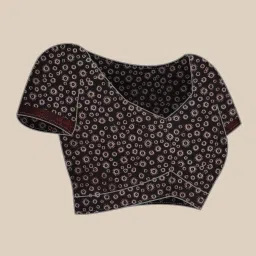 Kalakari India Black Cotton Ajrakh Print Saree With Unstitched Blouse image 3