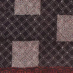 Kalakari India Black Cotton Ajrakh Print Saree With Unstitched Blouse image 4