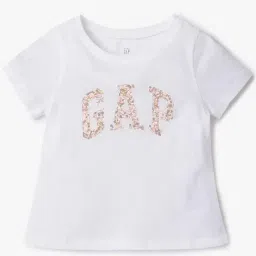 GAP Kids Off White Relaxed Cotton Printed Top-image-78