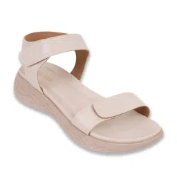 Metro Women's Nude Ankle Strap Sandals-image-4