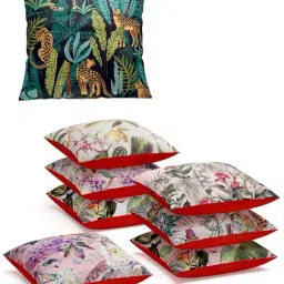 SEJ by Nisha Gupta Multicolor Polyester Cushion Cover - Set of 8 image 5