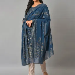 Aurelia Blue Printed Dupatta image 2