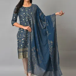 Aurelia Blue Printed Dupatta image 1
