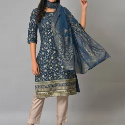 Aurelia Blue Printed Dupatta image 3