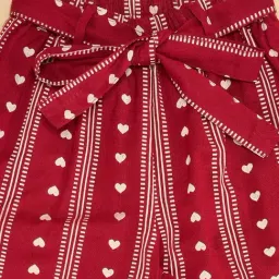 Akkriti by Pantaloons Kids Cherry Red Cotton Printed Pants image 2