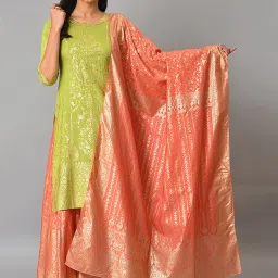 Aurelia Orange Printed Dupatta image 1