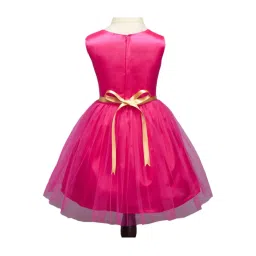 The Magic Wand Kids Pink Embroidered Dress with Belt image 2