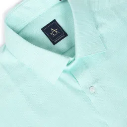Arrow Mint Cotton Slim Fit Checks Shirt image 4