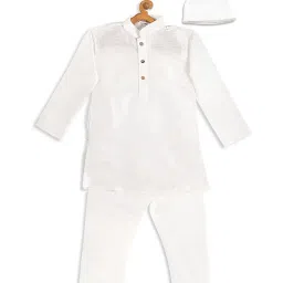 VASTRAMAY SISHU White Straight Fit Kurta Set image 1