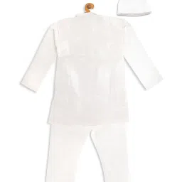 VASTRAMAY SISHU White Straight Fit Kurta Set image 2