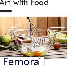 Femora Borosilicate Glass Microwave Safe Mixing Bowls (400 ml) - Set of 2 image 5