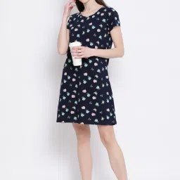 Kanvin Navy Printed Night Dress image 5