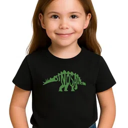 TAGWEAR Girls Typography Printed Cotton T-shirt-picture-40