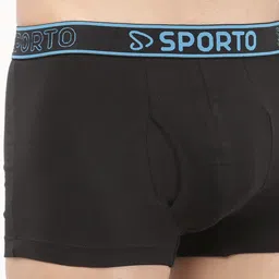 Sporto by Macho Men Pack Of 4 Super Mid-Rise TrunksSprto_M1022-B1-CH1-N1-Olv1-S image 5