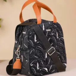 Nestasia High-Quality Insulated Velvet Black Lunch Bag With Adjustable Shoulder Strap & Handles-picture-29