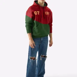 Crazymonk Men Printed Hooded Sweatshirt image 4