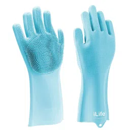 iLife Thick Multiuse Latex free Silicon scrubber gloves for Dishwashing grooming Kitchen gloves-picture-12