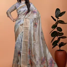 SP TEXTILE CLOTHES Floral Silk Blend Saree-picture-11