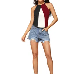 BAESD Colourblocked Halter Neck A-LIne Top image 5